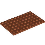 Lego destička 6x10, tmavě oranžová (6263971)